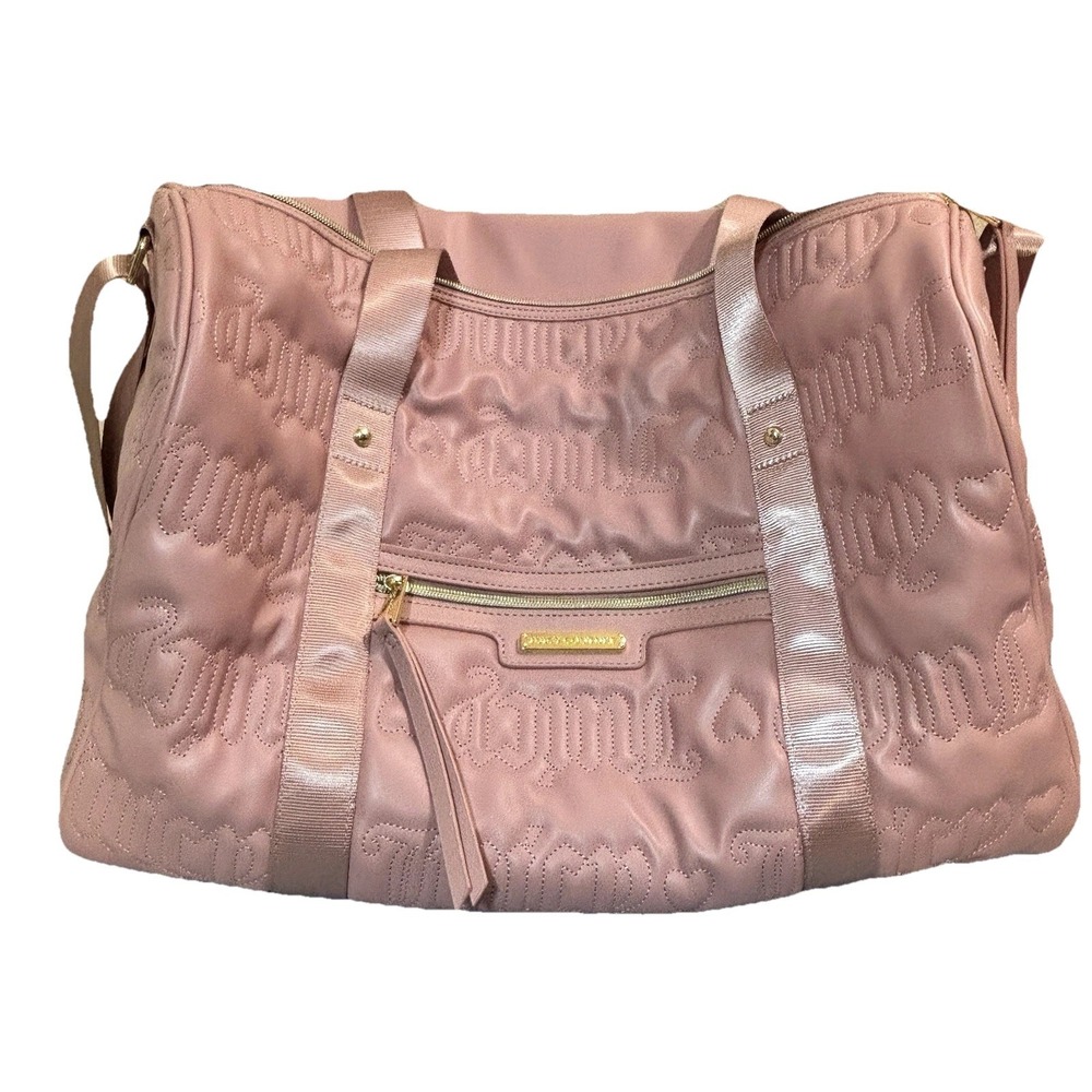 Juicy Couture Pink Rosie Overnight Duffle Weekender‎ Large Bag Quilted Logo New